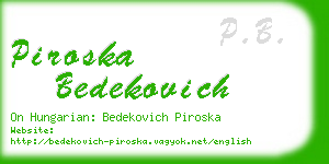 piroska bedekovich business card